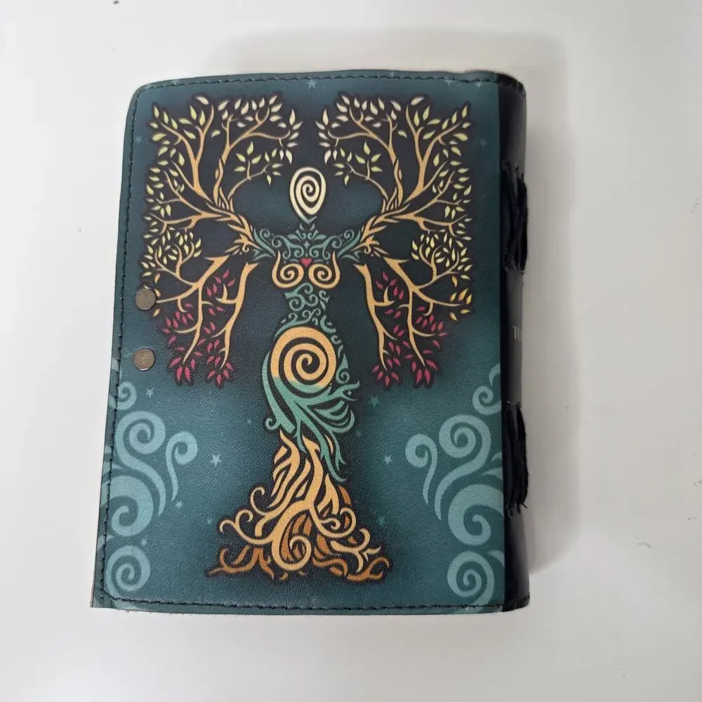 TUZECH Book of Spells Leather Bound Journal Deckle Edge Paper Grimoire